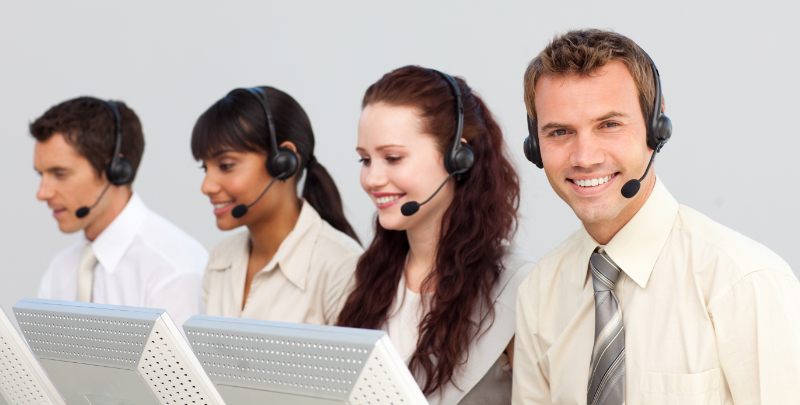 Happy Receptionists Answering Phones