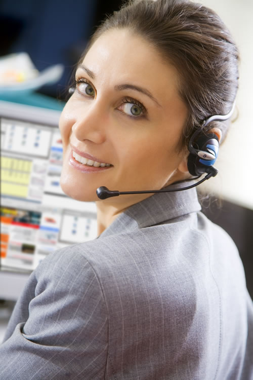 Modern phone call center receptionist